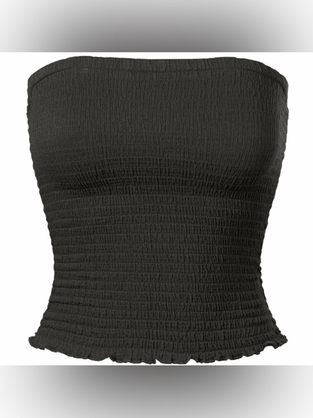 Smock Tube Top Black Fits S
